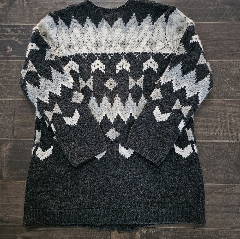 J. Jill Women's Front Fair Isle Chunky Cardigan sz small - Picture 4 of 8